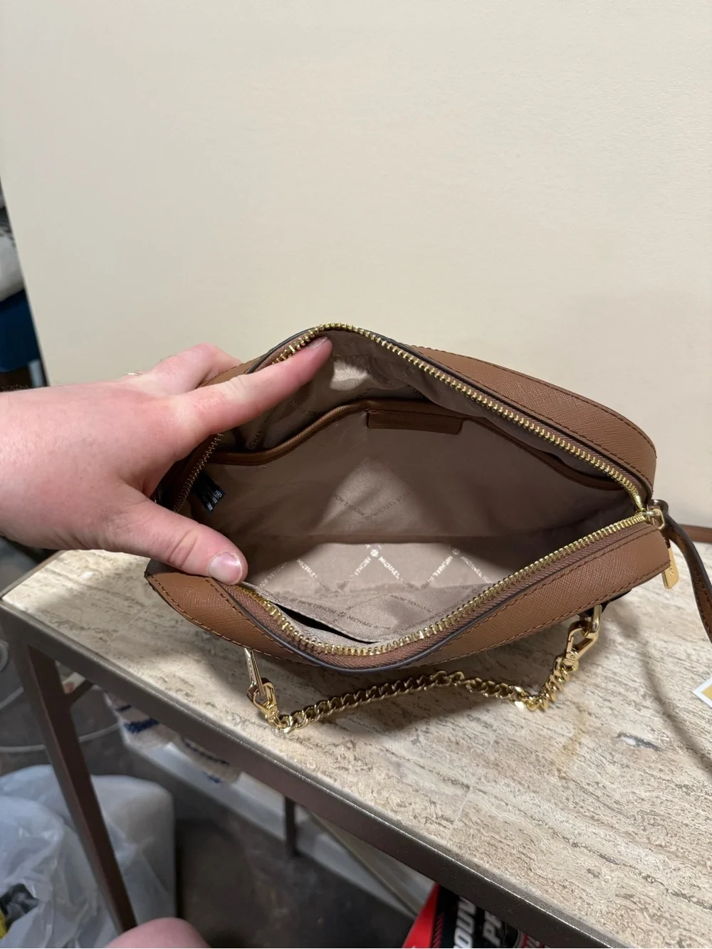 Michael Kors Jet Set Saffiano Leather Crossbody Bag